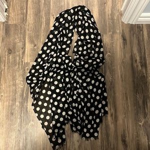 Black and white polka dot spring scarf